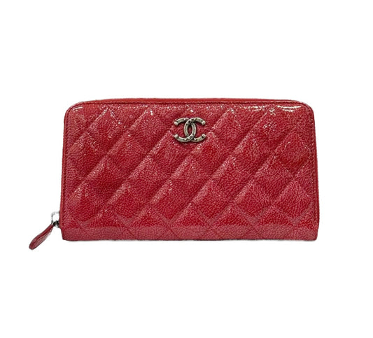 Chanel Red Zipper Wallet