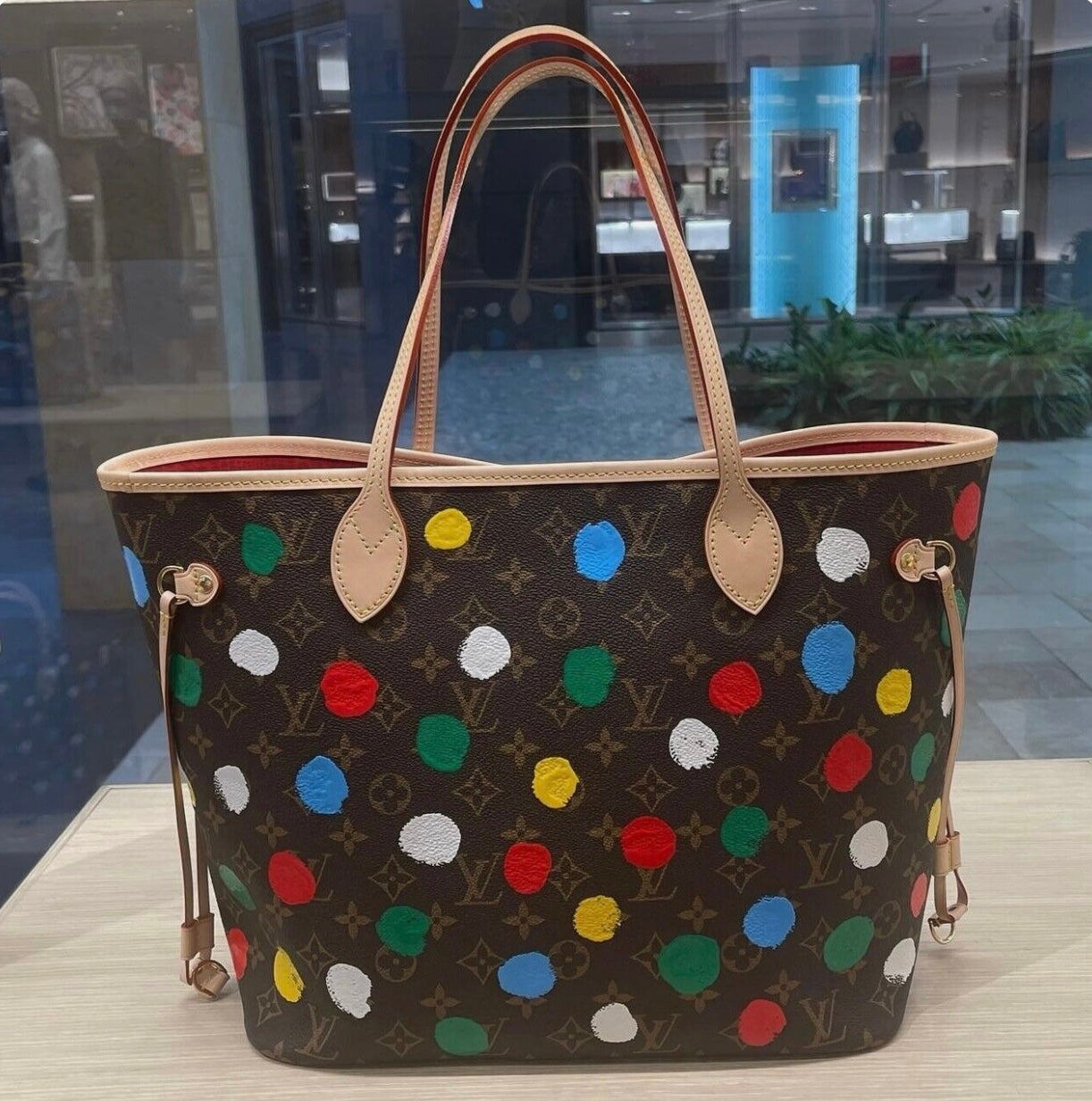 NWT Louis Vuitton Yayoi Kusama collab LV x YK Neverfull MM Tote Full Set