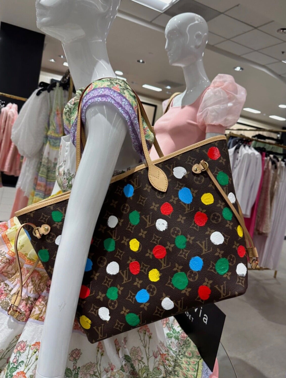 NWT Louis Vuitton Yayoi Kusama collab LV x YK Neverfull MM Tote Full Set