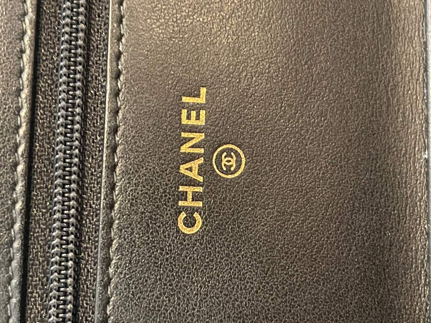 Chanel Wallet on Chain Quilted Cc Filigree Woc Black Caviar Leather Cross Body Bag