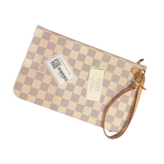 Neverfull Pouch White Canvas Wristlet