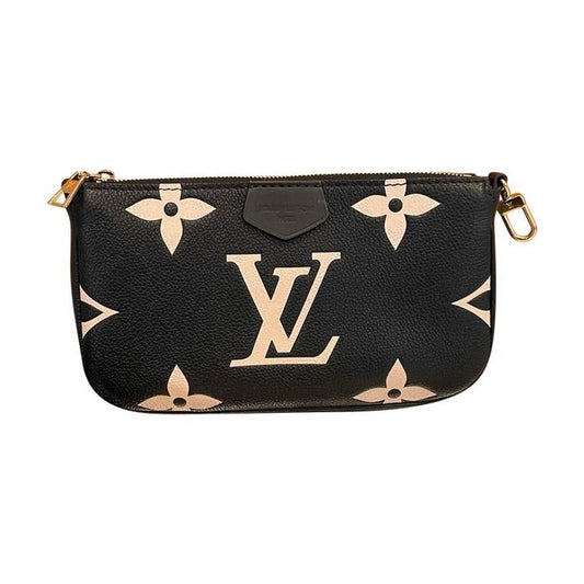 Bicolor Multipochette Black Leather Cross Body Bag