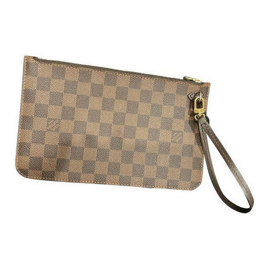 Neverfull Damier Pouch Brown Canvas Wristlet