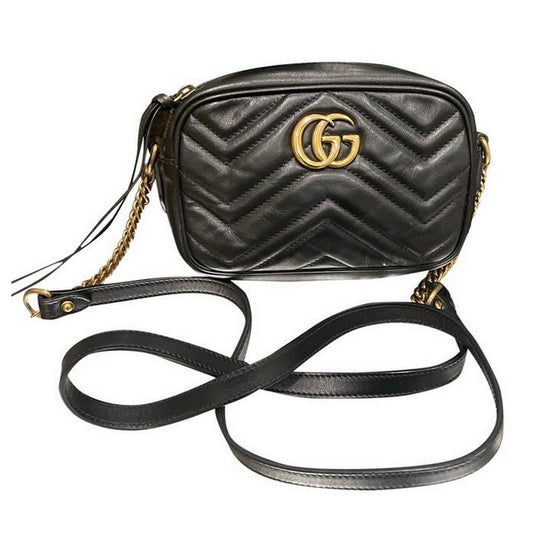 Marmont Mini Black Leather Cross Body Bag