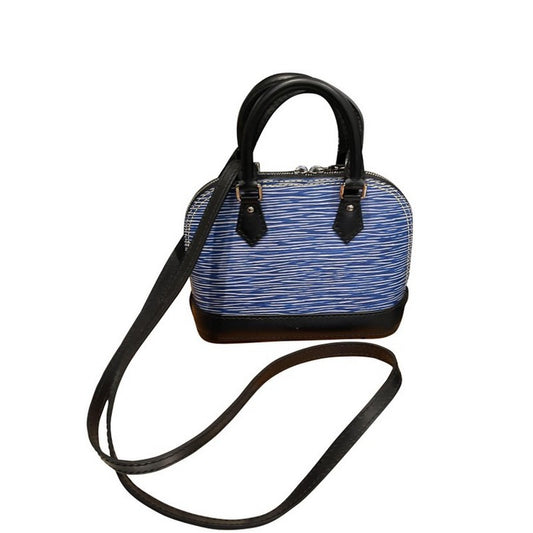 Alma Bb Blue Epi Leather Cross Body Bag