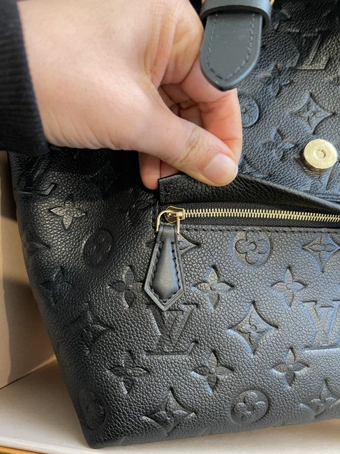 Louis Vuitton, Bags, Louis Vuitton Black Montsouris Backpack Monogram  Empreinte Embossed Leather